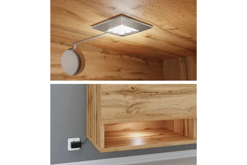 Tv-taso Bulvine 180 cm - Valkoinen/Luonnonväri - Huonekalut - TV- & Mediakalusteet - TV-kaappi