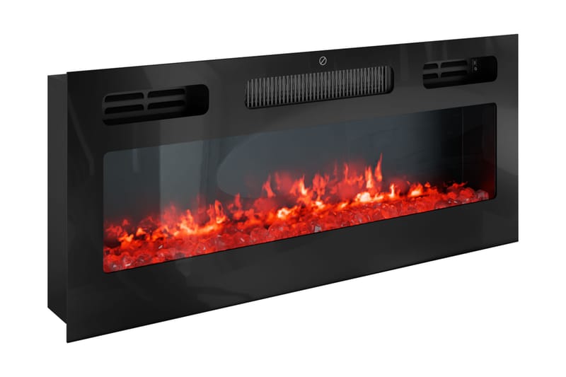 TV-taso Glenndale  säilytystilalla + LED-kiuas + Valaistus 190 cm - Musta - Huonekalut - TV- & Mediakalusteet - TV-kaappi