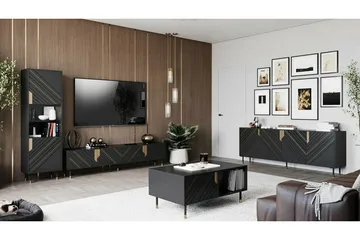 TV-taso Juniskär 204 cm - Musta - Huonekalut - TV- & Mediakalusteet - Tv taso & Mediataso