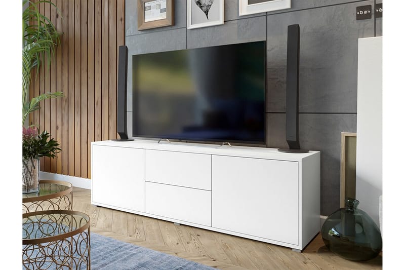 TV-taso Kintore 141 cm - Valkoinen - Huonekalut - TV- & Mediakalusteet - TV-kaappi