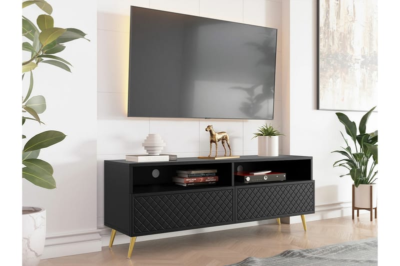 TV-taso Kintore 150 cm - Musta - Huonekalut - TV- & Mediakalusteet - TV-kaappi