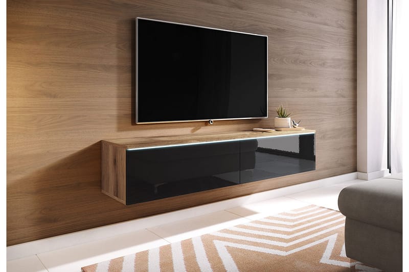 Tv-taso Lourmais 140 cm - Luonnonväri/Musta - Huonekalut - TV- & Mediakalusteet - TV-kaappi
