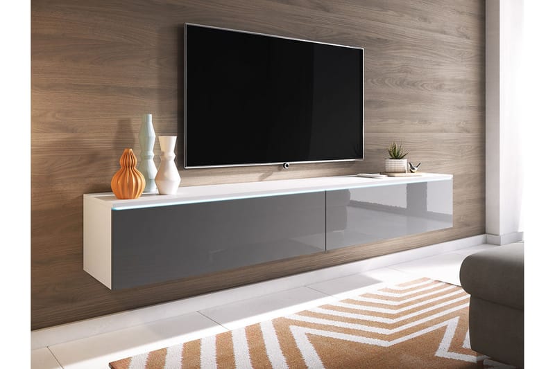 Tv-taso Lourmais 180 cm - Valkoinen/Harmaa - Huonekalut - TV- & Mediakalusteet - TV-kaappi