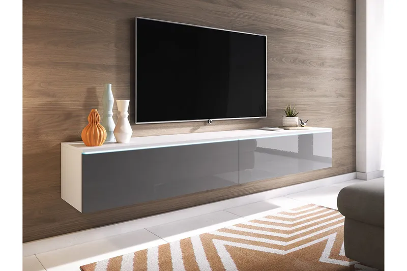 Tv-taso Lourmais 180 cm - Valkoinen/Harmaa - Huonekalut - TV- & Mediakalusteet - TV-kaappi