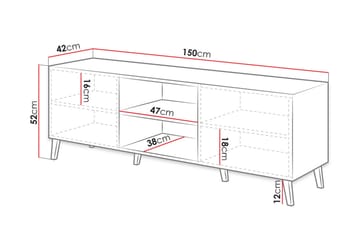 TV-taso Melesse 150 cm - Valkoinen - Huonekalut - TV- & Mediakalusteet - Tv taso & Mediataso