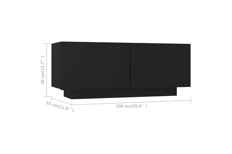 TV-taso musta 100x35x40 cm lastulevy - Huonekalut - TV- & Mediakalusteet - TV-kaappi