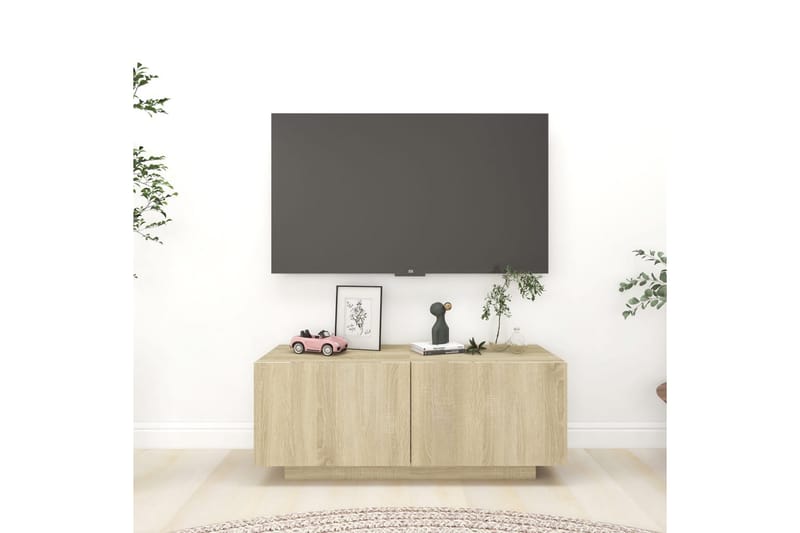 TV-taso Sonoma tammi 100x35x40 cm lastulevy - Huonekalut - TV- & Mediakalusteet - TV-kaappi