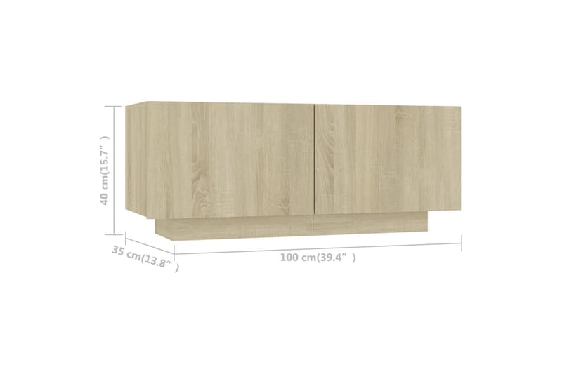 TV-taso Sonoma tammi 100x35x40 cm lastulevy - Huonekalut - TV- & Mediakalusteet - TV-kaappi