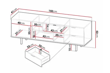 TV-taso Staffin 150 cm - Cashmere - Huonekalut - TV- & Mediakalusteet - Tv taso & Mediataso