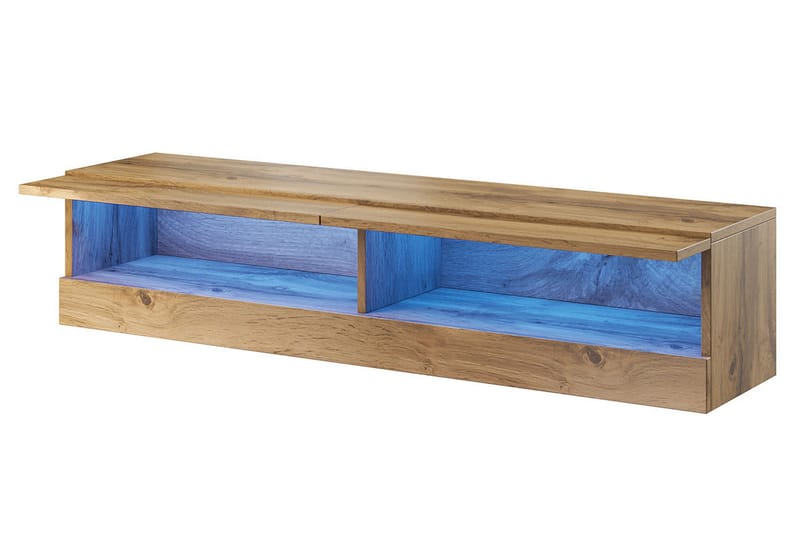 TV-taso Veria 180 cm Sininen LED - Luonnonväri/Musta - Huonekalut - TV- & Mediakalusteet - TV-kaappi