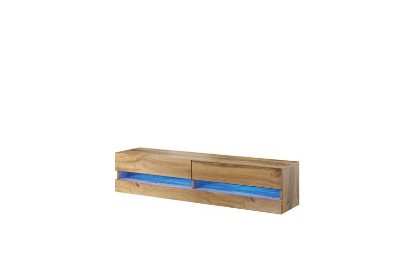 TV-taso Veria 180 cm Sininen LED - Luonnonväri/Musta - Huonekalut - TV- & Mediakalusteet - TV-kaappi