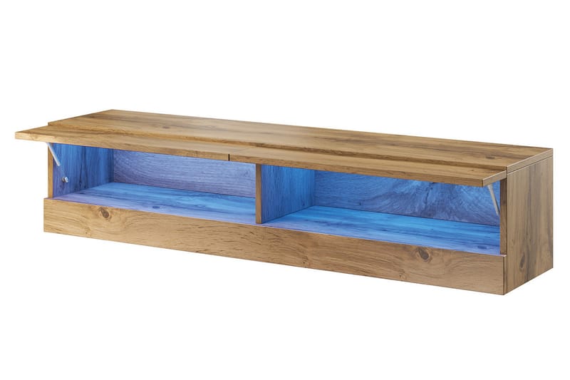 TV-taso Veria 180 cm Sininen LED - Luonnonväri/Musta - Huonekalut - TV- & Mediakalusteet - TV-kaappi