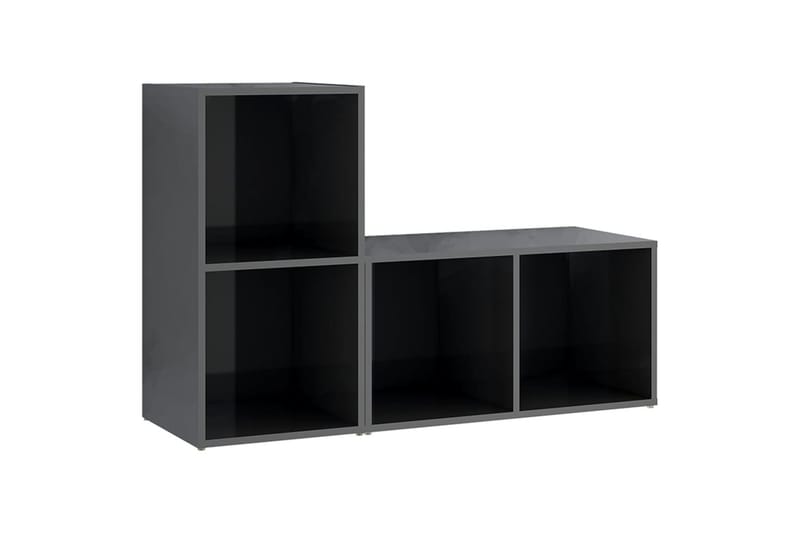 TV-tasot 2 kpl korkeakiilto harmaa 72x35x36,5 cm lastulevy - Harmaa - Huonekalut - TV- & Mediakalusteet - TV-kaappi