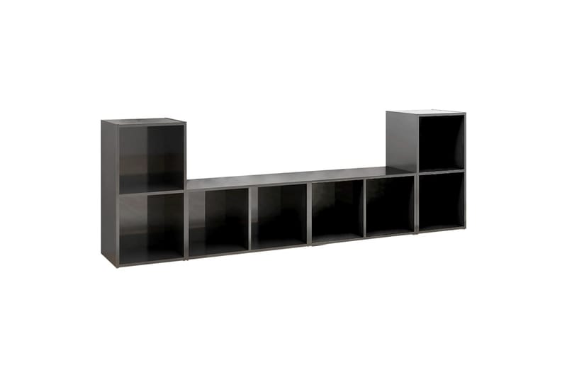 TV-tasot 4 kpl 72x35x36,5 cm - Harmaa Korkeakiilto - Huonekalut - TV- & Mediakalusteet - TV-kaappi