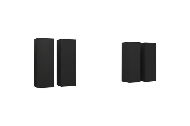 TV-tasot 4 kpl musta 30,5x30x90 cm lastulevy - Huonekalut - TV- & Mediakalusteet - TV-kaappi