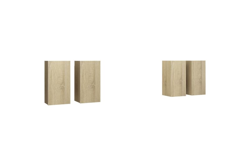 TV-tasot 4 kpl Sonoma-tammi 30,5x30x60 cm lastulevy - Huonekalut - TV- & Mediakalusteet - TV-kaappi