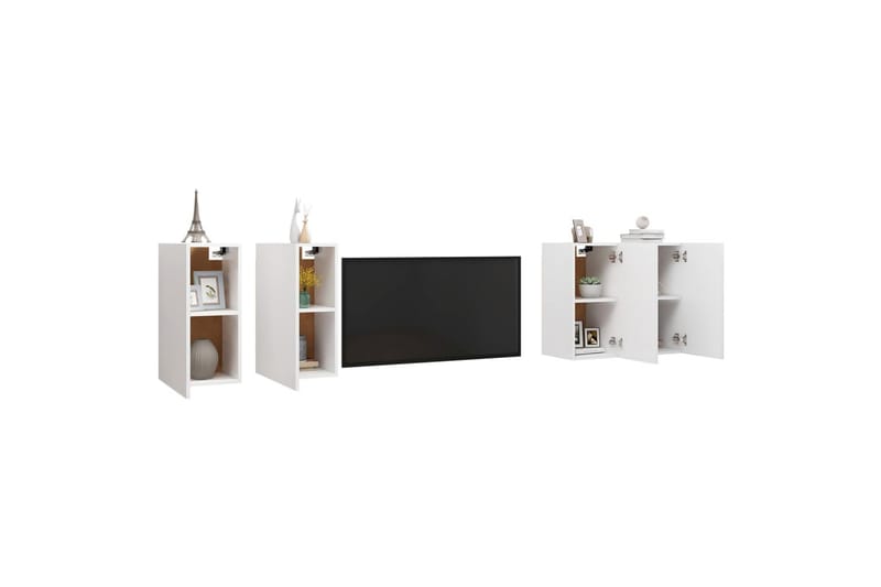 TV-tasot 4 kpl valkoinen 30,5x30x60 cm lastulevy - Huonekalut - TV- & Mediakalusteet - TV-kaappi