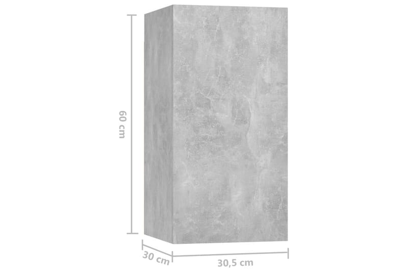 TV-tasot 7 kpl betoninharmaa 30,5x30x60 cm lastulevy - Huonekalut - TV- & Mediakalusteet - TV-kaappi