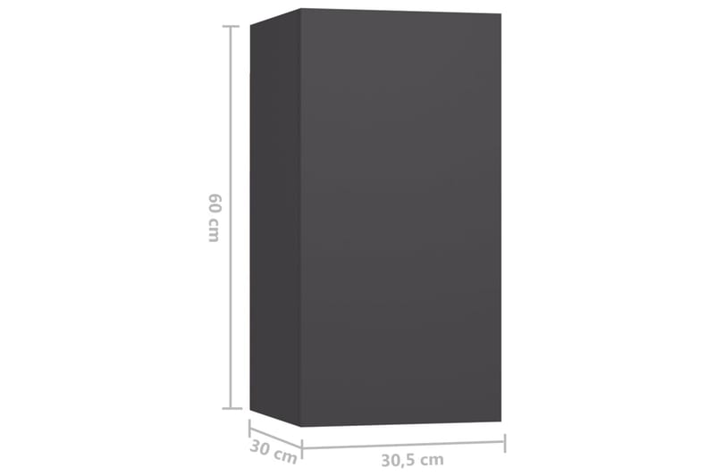 TV-tasot 7 kpl harmaa 30,5x30x60 cm lastulevy - Huonekalut - TV- & Mediakalusteet - TV-kaappi