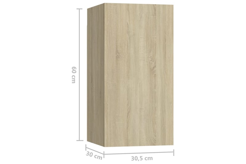 TV-tasot 7 kpl Sonoma-tammi 30,5x30x60 cm lastulevy - Huonekalut - TV- & Mediakalusteet - TV-kaappi