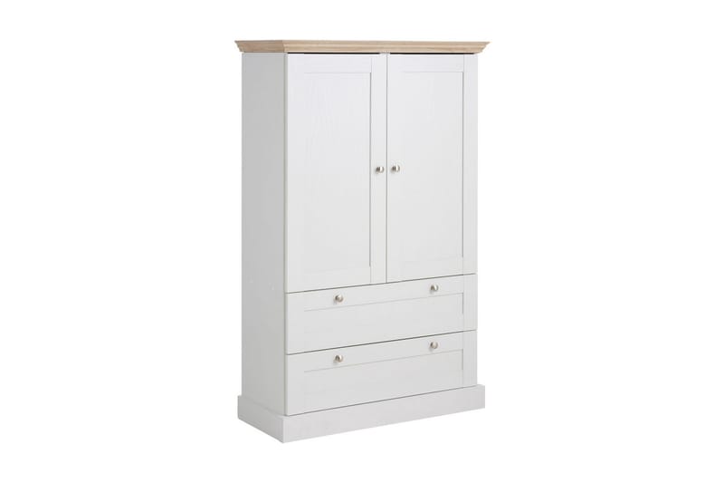 Vaatekaappi Borgela 85 cm, Valkoinen/Ruskea