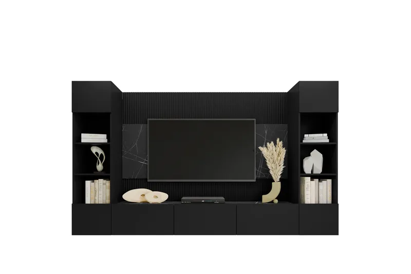 Tv-kaappi Bernice 38x150 cm, Musta