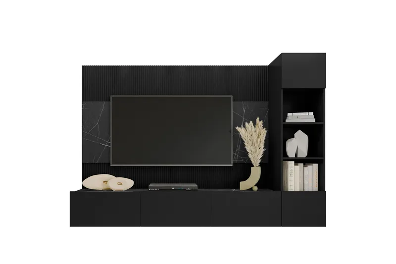 Tv-kaappi Bernice 38x150 cm - Musta - Huonekalut - TV- & Mediakalusteet - TV-kalustepaketti