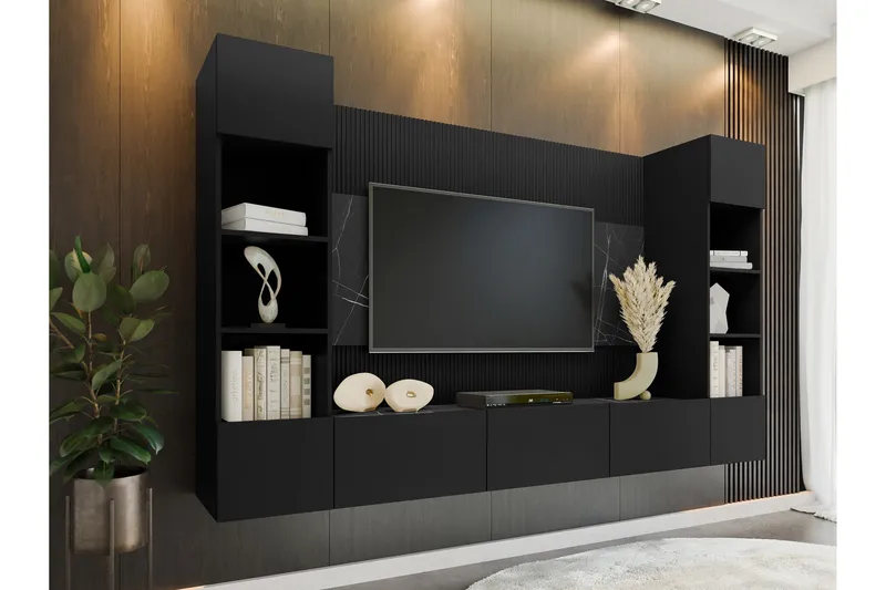 Tv-kaappi Bernice 38x150 cm - Musta - Huonekalut - TV- & Mediakalusteet - TV-kalustepaketti