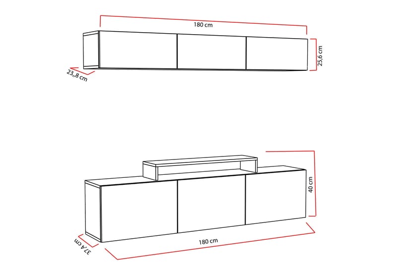 Decorotika TV-taso - Huonekalut - TV- & Mediakalusteet - TV-kalustepaketti