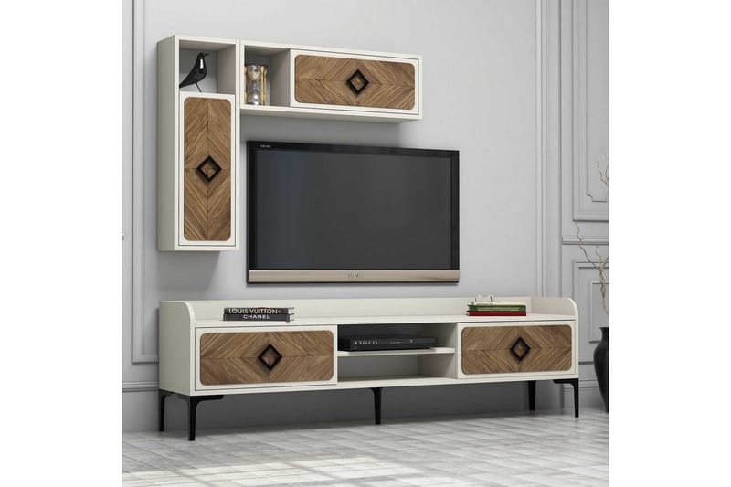 Hovdane TV-Möbelset 180 cm Brown/White - Huonekalut - TV- & Mediakalusteet - TV-kalustepaketti