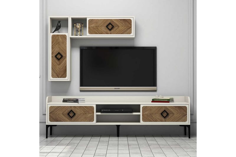 Hovdane TV-Möbelset 180 cm Brown/White - Huonekalut - TV- & Mediakalusteet - TV-kalustepaketti