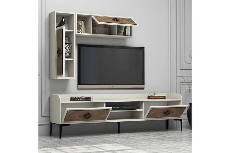 Hovdane TV-Möbelset 180 cm Brown/White - Huonekalut - TV- & Mediakalusteet - TV-kalustepaketti