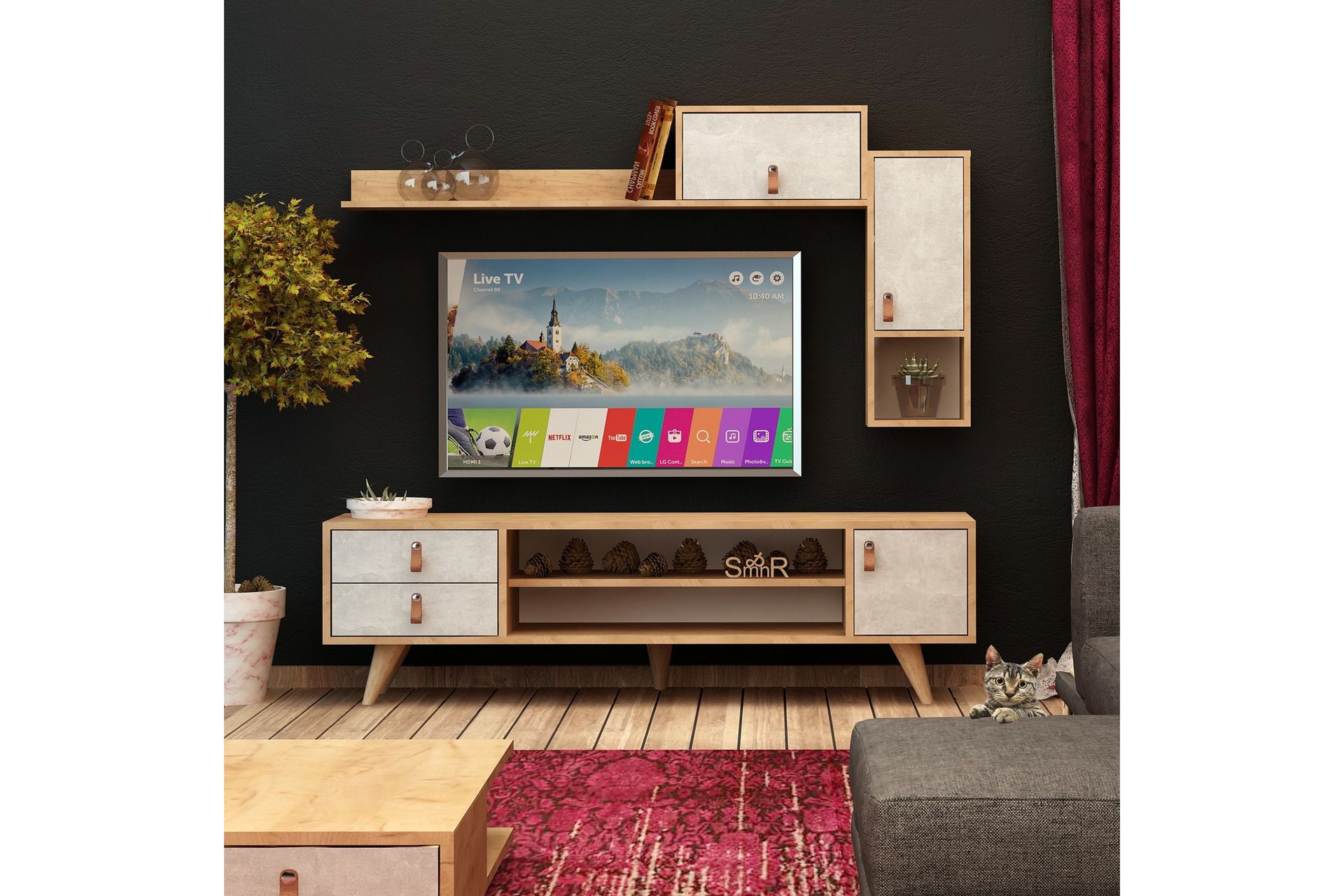 Mediasäilytys Naidaj - Huonekalut - TV- & Mediakalusteet - TV-kalustepaketti