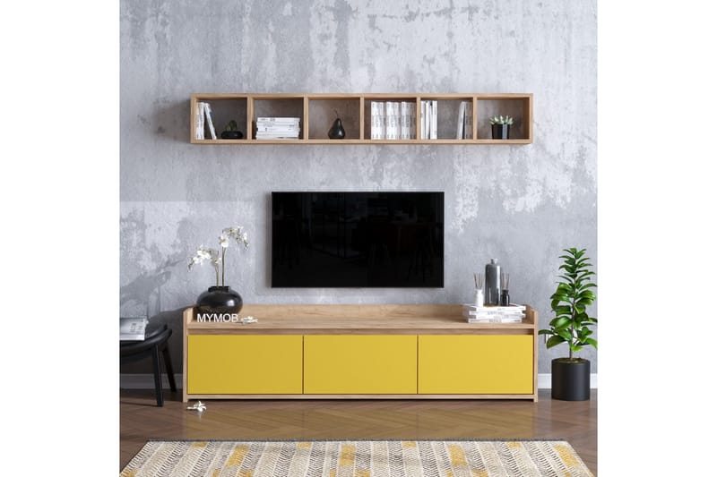 Mediataso Tammi/Keltainen - Huonekalut - TV- & Mediakalusteet - TV-kalustepaketti
