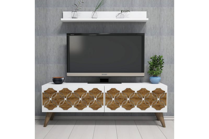 TV-kalustepaketti Amtorp 120 cm, Valkoinen