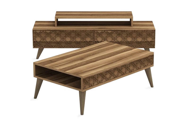 TV-kalustepaketti Amtorp 140 cm - Ruskea - Huonekalut - TV- & Mediakalusteet - TV-kalustepaketti