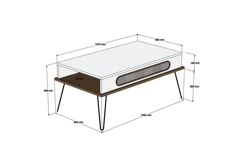 TV-kalustepaketti Amtorp 145 cm - Ruskea - TV-kalustepaketti