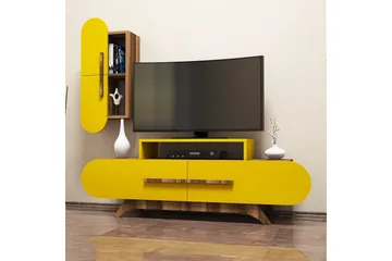 TV-kalustepaketti Amtorp 145 cm - Ruskea/Keltainen - Huonekalut - TV- & Mediakalusteet - TV-kalustepaketti