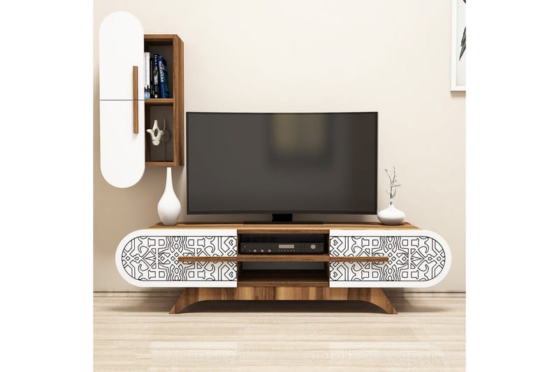 TV-kalustepaketti Amtorp 145 cm - Ruskea/Valkoinen - Huonekalut - TV- & Mediakalusteet - TV-kalustepaketti