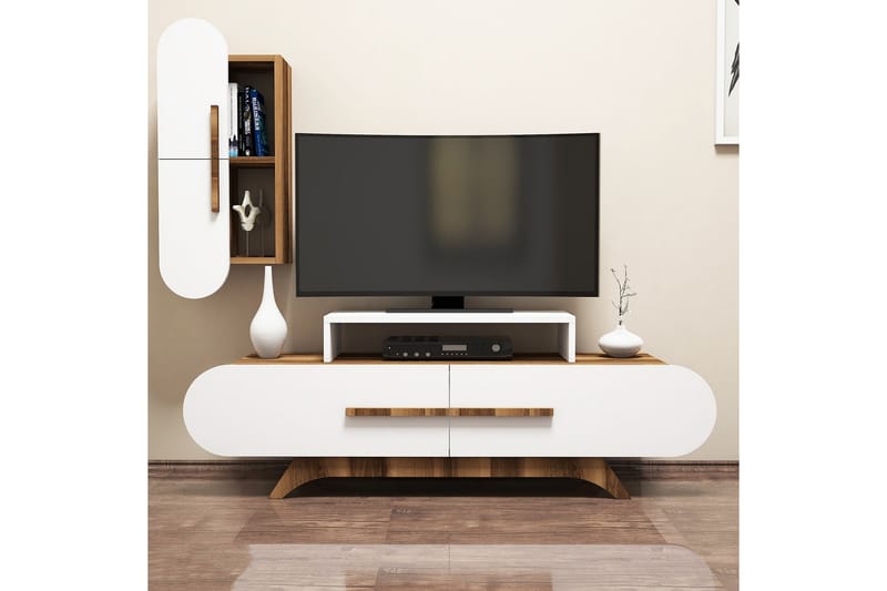 TV-kalustepaketti Amtorp 145 cm - Ruskea/Valkoinen - Huonekalut - TV- & Mediakalusteet - TV-kalustepaketti