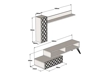 TV-kalustepaketti Amtorp 150 cm - Ruskea - Huonekalut - TV- & Mediakalusteet - TV-kalustepaketti