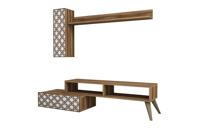 TV-kalustepaketti Amtorp 150 cm - Ruskea/Valkoinen - Huonekalut - TV- & Mediakalusteet - TV-kalustepaketti