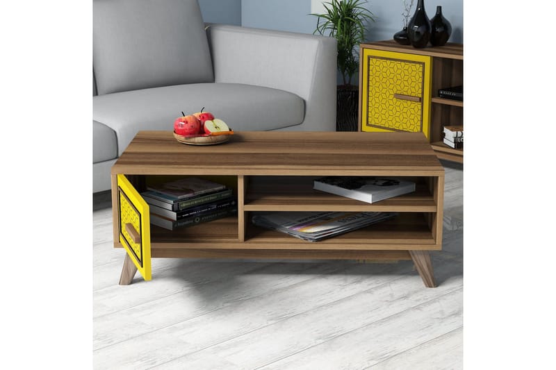 TV-kalustepaketti Amtorp 160 cm - Ruskea/Keltainen - Huonekalut - TV- & Mediakalusteet - TV-kalustepaketti