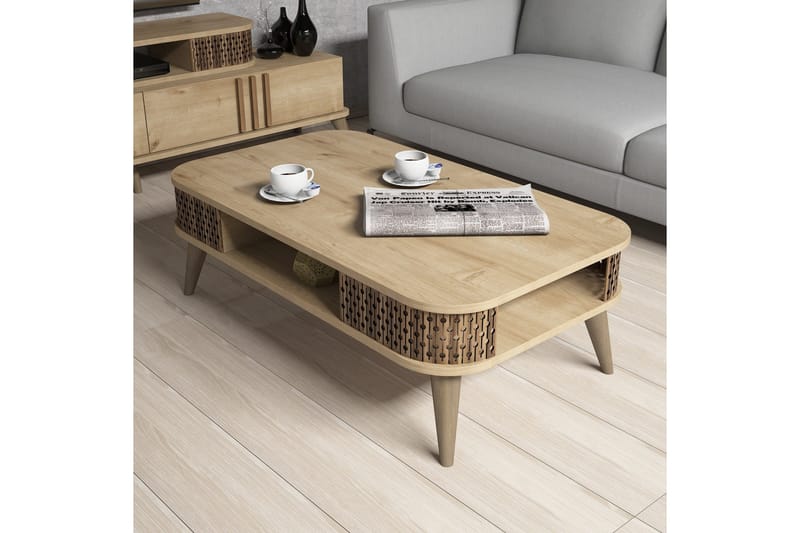 TV-kalustepaketti Amtorp 168 cm - Beige - Huonekalut - TV- & Mediakalusteet - TV-kalustepaketti