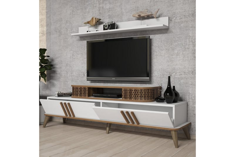 TV-kalustepaketti Amtorp 168 cm - Valkoinen - Huonekalut - TV- & Mediakalusteet - TV-kalustepaketti