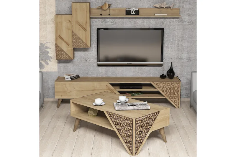 TV-kalustepaketti Amtorp 180 cm - Ruskea - Huonekalut - TV- & Mediakalusteet - TV-kalustepaketti