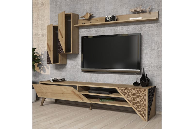 TV-kalustepaketti Amtorp 180 cm - Ruskea - Huonekalut - TV- & Mediakalusteet - TV-kalustepaketti