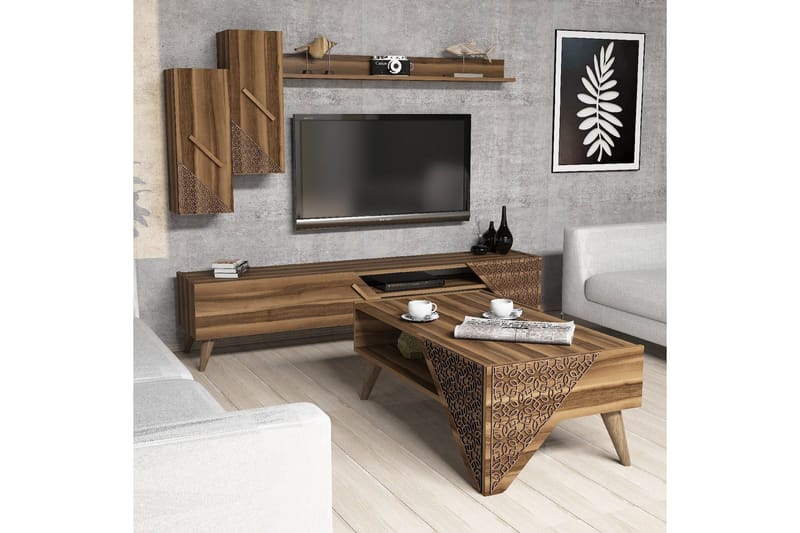 TV-kalustepaketti Amtorp 180 cm - Ruskea - Huonekalut - TV- & Mediakalusteet - TV-kalustepaketti