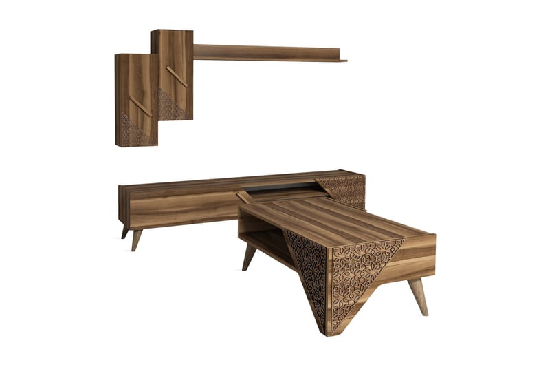 TV-kalustepaketti Amtorp 180 cm - Ruskea - Huonekalut - TV- & Mediakalusteet - TV-kalustepaketti