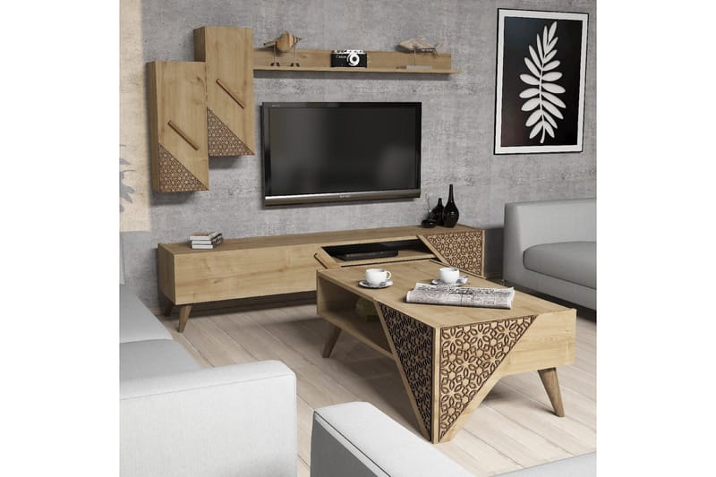 TV-kalustepaketti Amtorp 180 cm - Ruskea - Huonekalut - TV- & Mediakalusteet - TV-kalustepaketti